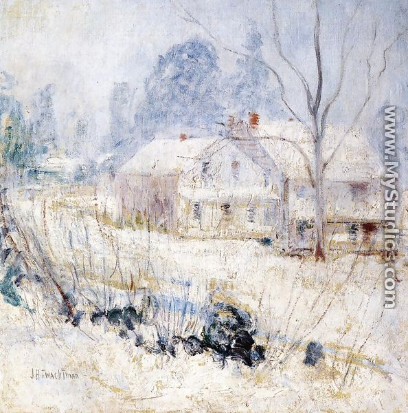 Country House In Winter  Cos Cob - John Henry Twachtman