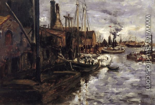 End Of The Pier  New York Harbor - John Henry Twachtman