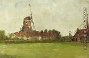 Holland Aka Windmill In The Dutch Countryside - John Henry Twachtman