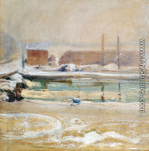 View From The Holley House  Winter - John Henry Twachtman