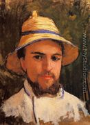 Self Portrait (fragment) Aka Self Portrait Wearing A Summer Hat - Gustave Caillebotte
