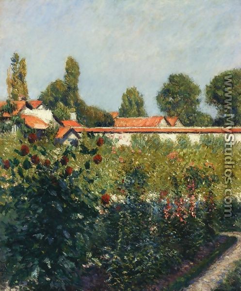 The Garden Of Petit Gennevillers  The Pink Roofs - Gustave Caillebotte