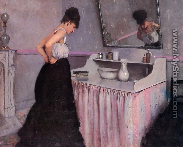 Woman At A Dressing Table - Gustave Caillebotte