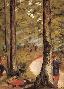 Yerres  Soldiers In The Woods - Gustave Caillebotte