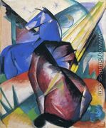 Two Horses  Red And Blue - Franz Marc