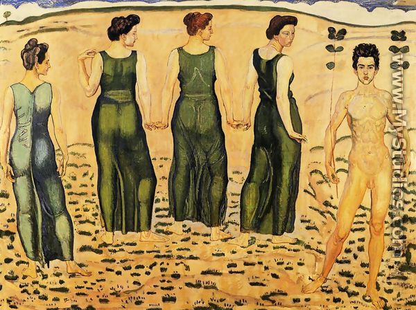 Youth Admired By Women (I) - Ferdinand Hodler