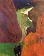 Seascape With Cow On The Edge Of A Cliff - Paul Gauguin
