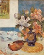 Still Life With Chinese Peonies And Mandolin - Paul Gauguin
