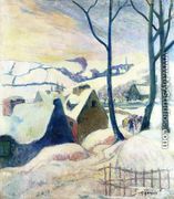 Village In The Snow - Paul Gauguin
