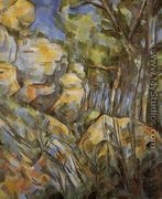 Rocks Near The Caves Above The Chateau Noir - Paul Cezanne