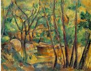 Well  Millstone And Cistern Under Trees Aka Meule Et Citerne Sous Bois - Paul Cezanne