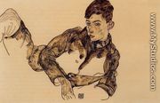Reclining Boy Leaning On His Elbow - Egon Schiele