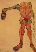 Seated Male Nude  Right Hand Outstretched - Egon Schiele