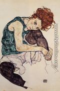 Seated Woman With Bent Knee - Egon Schiele
