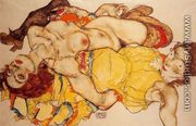 Two Girls Lying Entwined - Egon Schiele