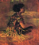 Girl In Grass Dress Aka Seated Samoan Girl - John La Farge