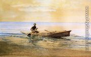 Man In Canoe  Samoa - John La Farge