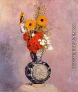 Bouquet Of Flowers In A Blue Vase2 - Odilon Redon