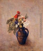 Bouquet Of Flowers In A Blue Vase3 - Odilon Redon