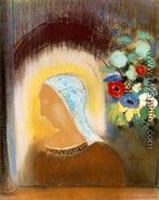 Profile And Flowers - Odilon Redon