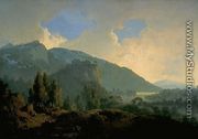 An Italian Landscape With Mountains And A River - Josepf Wright Of Derby