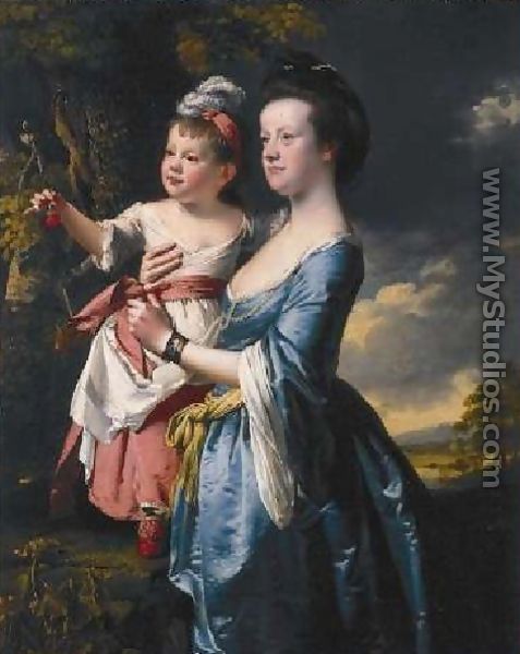 Portrait Of Sarah Carver And Her Daughter Sarah - Josepf Wright Of Derby