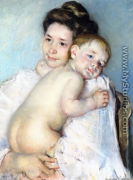 Mother Berthe Holding Her Baby - Mary Cassatt