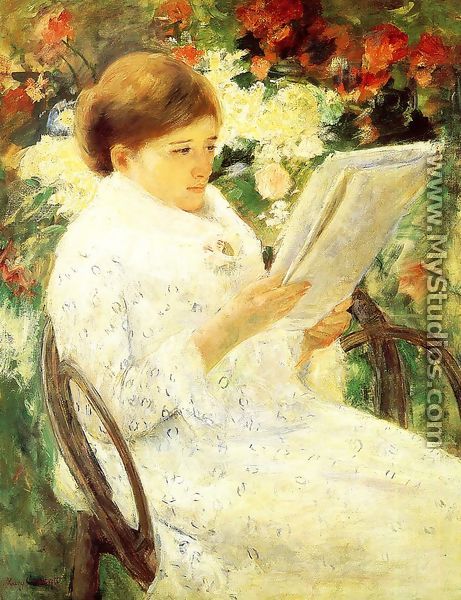 Woman Reading In A Garden - Mary Cassatt
