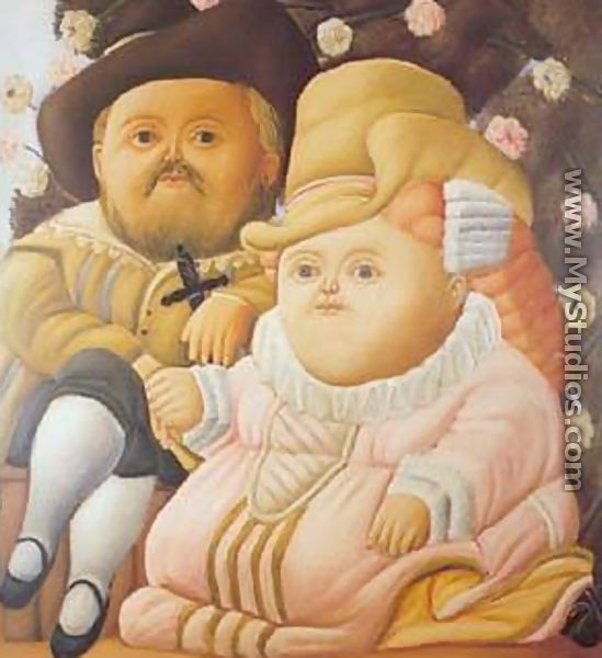 Rubens and his Wife 1965 - Fernando Botero · Click Here to Order a Handmade Oil Painting Reproduction of this painting!