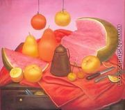 Still Life With Lamp And Bottle By Fernando Botero MyStudios Com