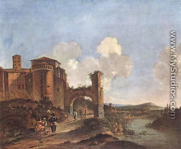 Italian Landscape with SS. Giovanni e Paolo in Rome - Jan Asselyn