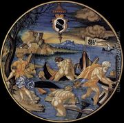 Plate with the Sinking of the Fleet of Seleucus 1532 - Francesco Xanto Avelli