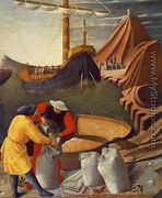 The Story of St Nicholas, St Nicholas saves the ship (detail) 1437 - Angelico Fra