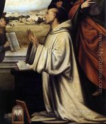 Vision of St Bernard with Sts Benedict and John the Evangelist (detail) 1504 - Fra Bartolomeo