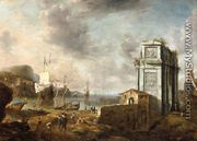 Capriccio of a Mediterranean Harbour - Jan Abrahamsz. Beerstraten
