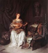 Woman Playing a Lute 1664-65 - Cornelis (Pietersz.) Bega