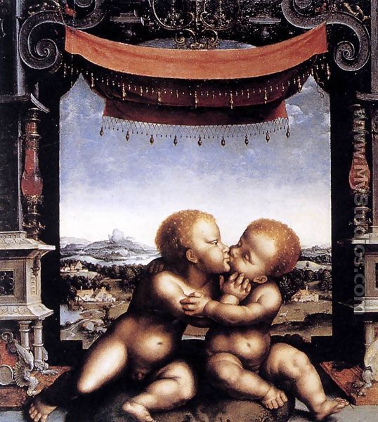The Infants Christ and Saint John the Baptist Embracing 1525-30 - Joos Van Cleve (Beke)