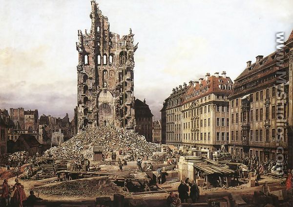 The Ruins of the Old Kreuzkirche in Dresden 1765 - Bernardo Bellotto (Canaletto)