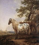 Landscape with Two Horses - Nicolaes Berchem