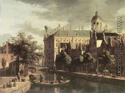 Amsterdam, the Nieuwezijds near the Bloemmarkt 1670-75 - Gerrit Adriaensz Berckheyde