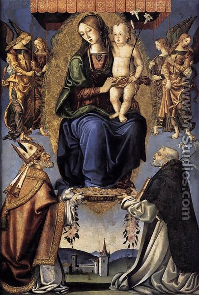 Madonna and Child with Sts Severino and Dominic 1512 - Bernardino Di Mariotto Dello Stagno