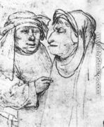 Two Caricatured Heads - Hieronymous Bosch