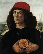 Portrait of a Man with a Medal of Cosimo the Elder c. 1474 - Sandro Botticelli (Alessandro Filipepi)