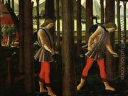 The Story of Nastagio degli Onesti (detail 1 of the first episode) - Sandro Botticelli (Alessandro Filipepi)