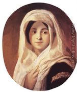 Portrait of a Woman with Veil 1846-50 - Karoly Brocky