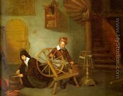 Man Spinning & Woman Scraping Carrots 1653-54 - Quiringh Gerritsz. van Brekelenkam