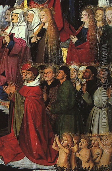 The Coronation of the Virgin, detail: the crowd 1453-54 - Enguerrand Charonton