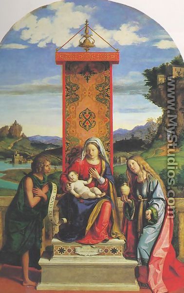 The Madonna and Child with St John the Baptist and Mary Magdalen 1510-15 - Giovanni Battista Cima da Conegliano
