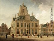 Delft: A View of the Town Hall Seen from the Grote Markt 1745-55 - Jan ten Compe