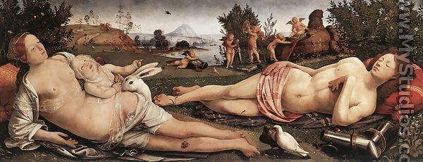 Venus, Mars, and Cupid 1490 - Piero Di Cosimo